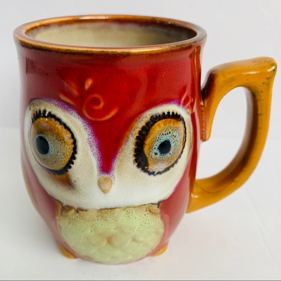 Sold Gibson 3D Owl Mug Set Stoneware Coffee Cups - Picture 6 of 8